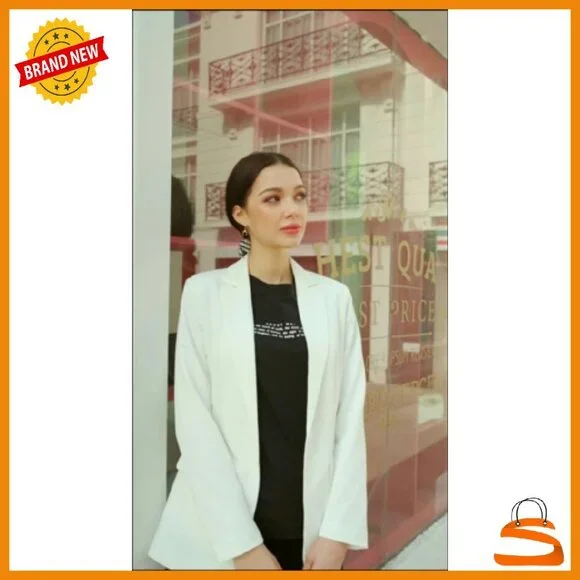 Womens Slim Fit Blazer Open Front Work Office Casual Jacket - Picture 8 of 8